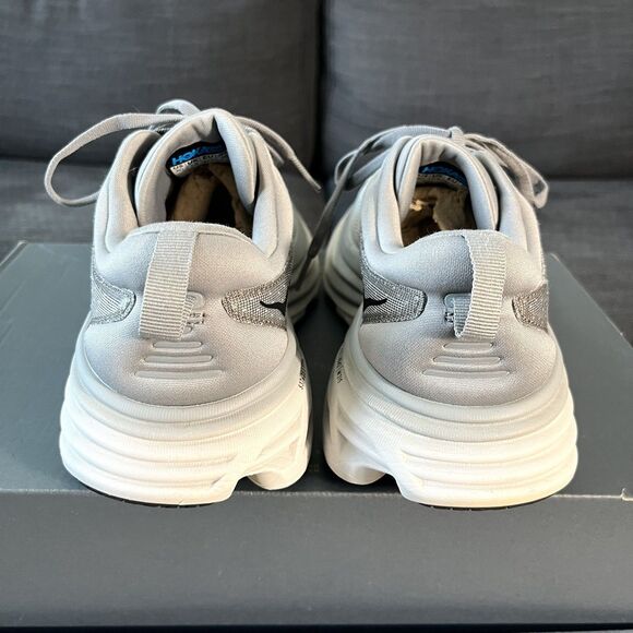 Hoka One One Bondi 8 'Sharkskin Harbor Mist' Gray Running Shoes Men's Size 8D - Picture 4 of 12